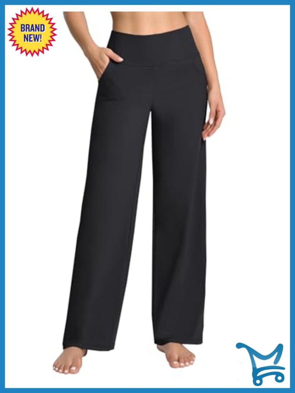 Women High Waist Wide Leg Yoga Pants Loose Sweatpants with Pockets